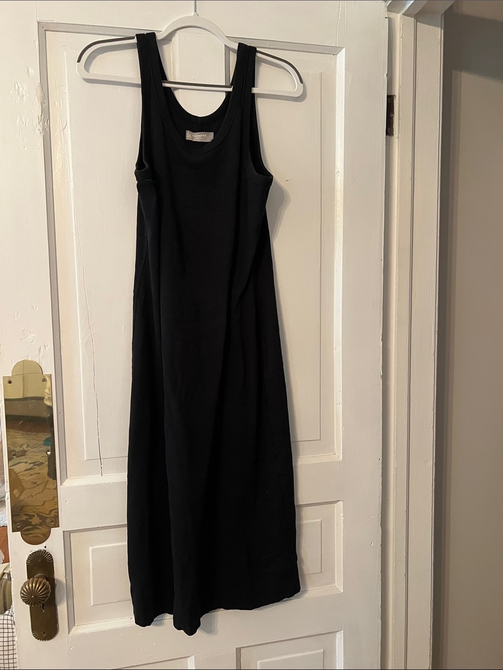 Everlane organic cotton ribbed maxi dress L